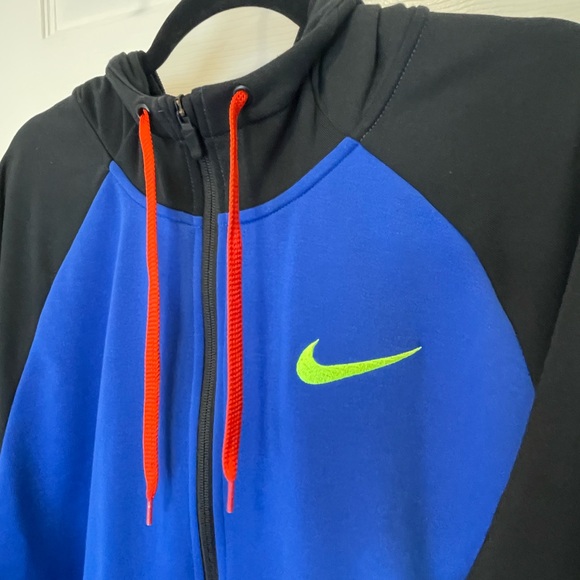 Nike Men's Dri-FIT Colorblock Full-Zip Hoodie XL-Tall Black, Red & Blue - Picture 10 of 15